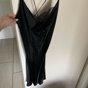 Zara satin black mini dress